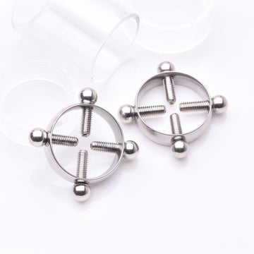 Detail View 1 of Steel Non-Piercing Adjustable Screw Clamp Nipple Ring